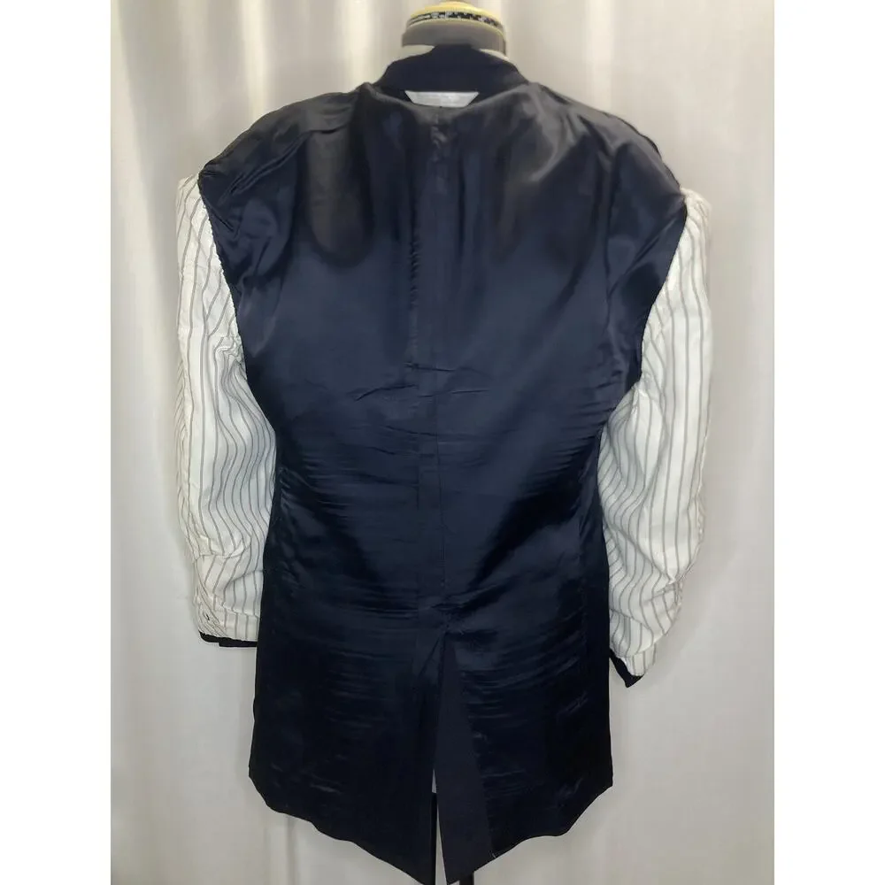 Lands End Mens 42R Blazer Navy Blue Wool 2 Button 45